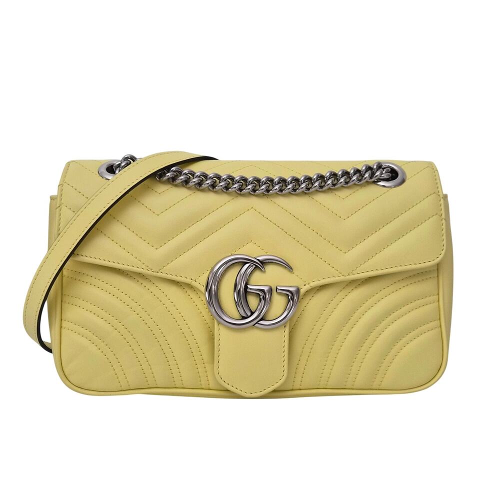 Gucci Marmont Small Leather Shoulder Bag Yellow